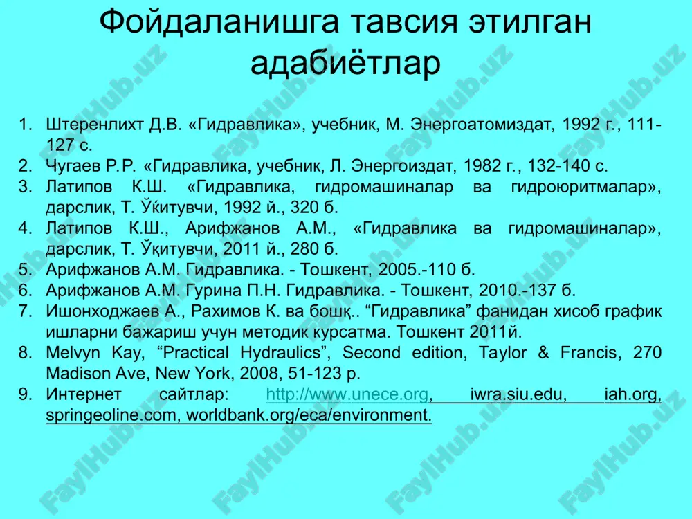 uzunquvurlarning gidravlik hisobi - Page 3
