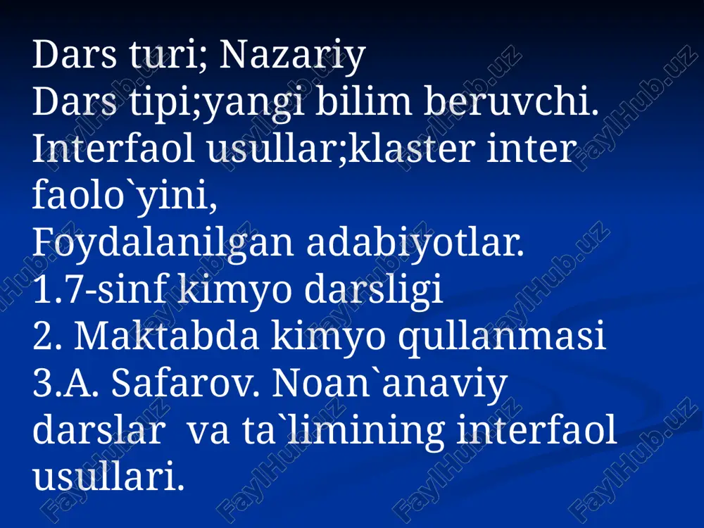 asoslarning olinishi va xossalari mavzusidagi bir soatlik dars - Page 3