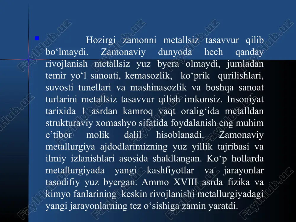 abab bo‘lgan. mis qadimiy vaviloniyaning (chalden) vayronalarida tilla bezaklar bilan yonma-yon tarzda hamda tosh ish qurollari bilan birga topilgan. ag - samorodnoe serebro ag2s – argentit agcl – kerargirit ag2sbs3 – pirargirit ag2ass3 – prustit qo‘rg‘oshindan yasalgan eng qadimgi taqinchoqlar kichik osiyoning chatal – xyuyuk va shimoliy mesopotamiyaning yarim – tepa qazilmalaridan topilgan. chatal – xyuyukda topilgan temir bo‘laklari ham o‘sha davrga tegishliligini tadqiqotchilar aniqladi. qadimgi kumush buyumlar eron va anatoliya tyerritoriyalarida topilgan. eronning tepe – sialk degan joyida topilgan kumush tugmalar yeramizdan oldingi 5 ming yillikka tegishli edi. anatoliya va beydje sultandan topilgan kumush uzuk esa o‘sha ming yillikning oxiriga tegishliligini olimlar aniqlashgan. bronzani hunarmandchilik yo‘li bilan olish texnologiyasini yaratish uchun insoniyatga 2 ming yildan kam bo‘lmagan, temir uchun esa 3 mingdan 5 ming yilgacha vaqt kyerak bo‘ldi. bundan kelib chiqib, ko‘pgina olimlar temir asrining boshlanishini yeramizdan oldingi 1200 yil deb belgilaydi. topilgan tarixiy materiallarning qaysi davrga tegishliligini aniqlashda …