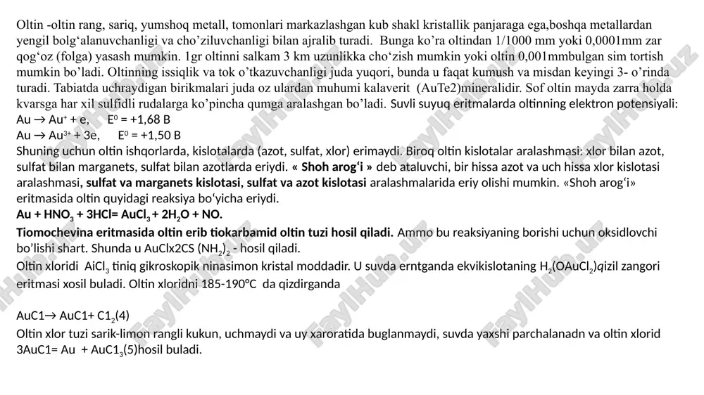 oltin va kumushning kimyoviy xossalari - Page 3