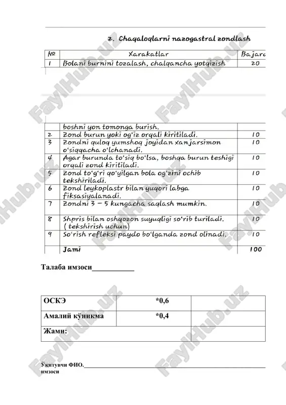 yakuniy nazorat baholash varaqasi - Page 3