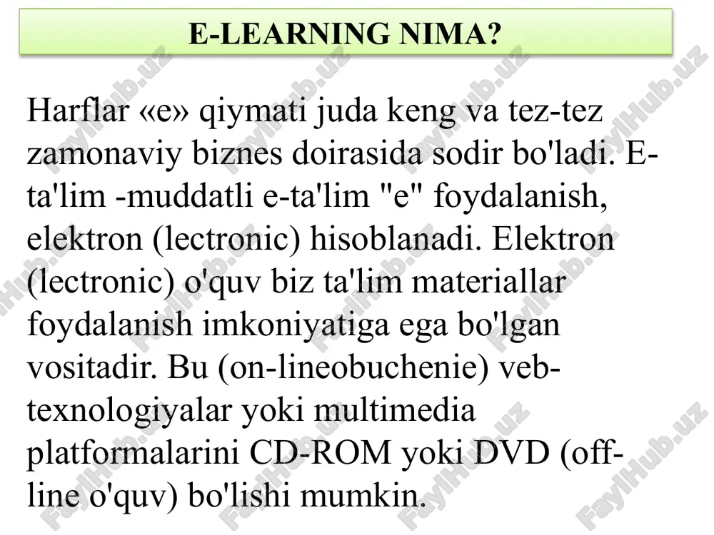 axsus ommaviy axborot vositalari (elektron kitoblar) ustida, maxsus interaktiv dasturlar foydalanish bilan e-o'rganish. image1.png /docprops/thumbnail.jpeg