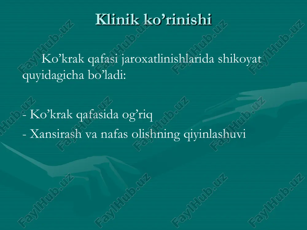 ko'krak qafasi jarohatlarining tibbiyot asoslari - Page 3