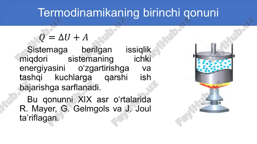 termodinamikaning birinchi qonuni - Page 3