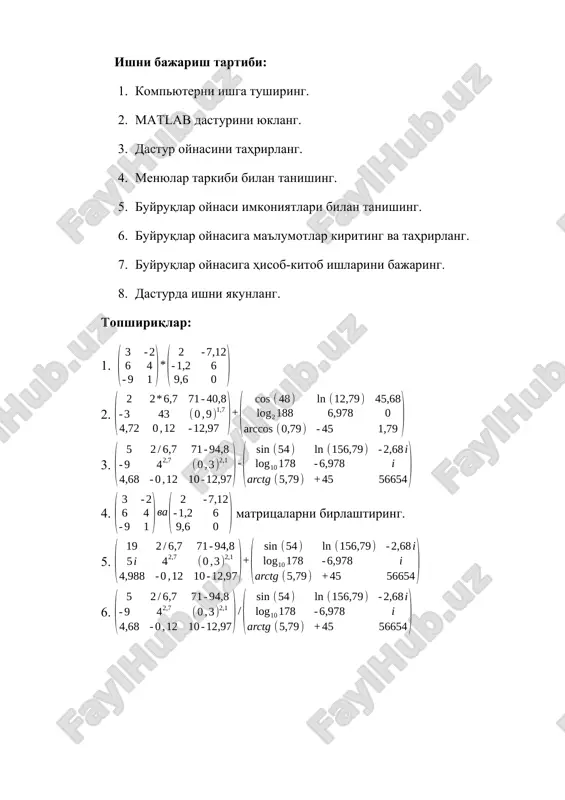 matlab tizimida bir o'lchovli massivlar ustida amallar bajarish - Page 3