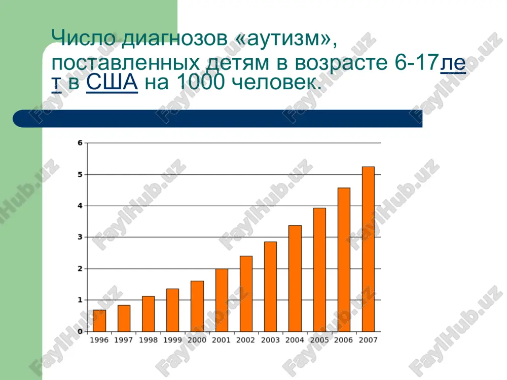 rebenka i ego semi. prikladnaya povedencheskaya terapiya ( applied behavior analysis), kak osnovnoy metod korrektsii autizma nachalniy etap rebyonok uchitsya smotret v glaza (kontakt s lyudmi). protsedura provedeniya: rebyonok raspolagaetsya naprotiv prepodavatelya i po komande: «posmotri na menya!» doljen posmotret emu v glaza. dlya obucheniya ispolzuyutsya eda, predmeti, igrushki, kotorie nravyatsya rebyonku. oni ispolzuyutsya, kak pooshrenie za pravilniy otvet. vajno otmetit, chto na samix nachalnix etapax raboti, kak pravilo ispolzuetsya tolko lyubimaya detmi eda. edinstvennoy motivatsiey vistupayut lakomstva. v dalneyshem, s razvitiem rebenka, eda uxodit na vtoroy plan i v kachestve pooshreniya vistupayut igrushki, knigi, poxvala. tsel: rebyonok smotrit v glaza na protyajenii 5 sek. bez pomoshi prepodavatelya, reagiruet na instruktsiyu «posmotri na menya!» spontanno, vo vremya igri. prikladnaya povedencheskaya terapiya ( applied behavior analysis) rebyonok imitiruet dvijeniya po komande: «sdelay tak!» protsedura provedeniya: rebyonok sidit na stule naprotiv prepodavatelya. po komande «sdelay tak!» prepodavatel sovershaet lyuboe dvijenie (podnimaet ruki …