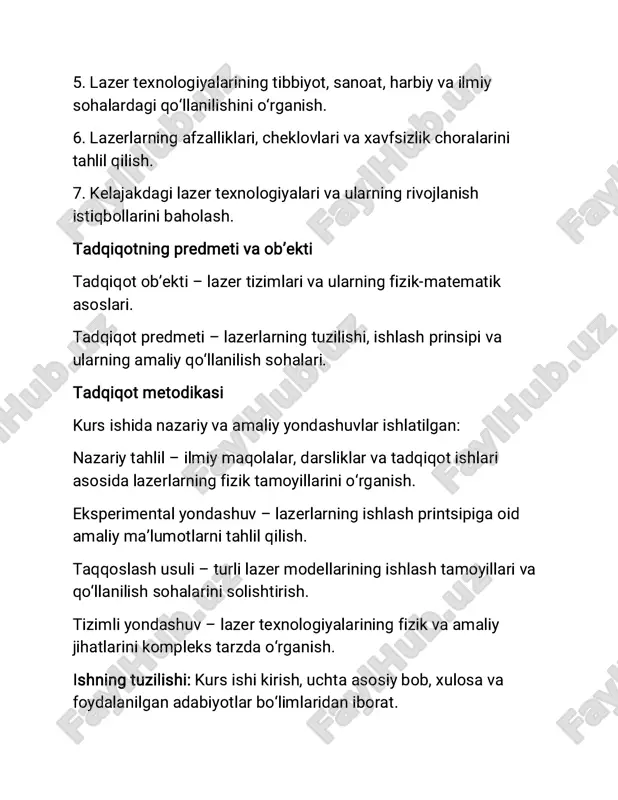 im xususiyatlaridan biridir. einshteyn koeffitsiyentlari va yorug‘lik hosil bo‘lish jarayoni eynshteyn yorug‘lik nurlanishini uchta asosiy jarayon orqali ifodalagan: 1. absorbsiya (b₁₂-koeffitsiyenti) – atom yoki molekula past energiya holatida bo‘lib, tashqi yorug‘lik (foton) ta’sirida yuqori energiya holatiga o‘tadi: e_1 + h\nu \rightarrow e_2 2. spontan nurlanish (a₂₁-koeffitsiyenti) – atom yuqori energiya sathida uzoq muddat tura olmaydi va tasodifiy ravishda past energiya holatiga o‘tib, foton chiqaradi: e_2 \rightarrow e_1 + h\nu 3. stimullangan nurlanish (b₂₁-koeffitsiyenti) – agar yuqori energiya holatidagi atom tashqi yorug‘lik (foton) ta’siriga uchrasa, u past energiya sathiga o‘tadi va qo‘shimcha foton chiqaradi. ushbu yangi foton boshlang‘ich foton bilan to‘liq bir xil bo‘ladi: e_2 + h\nu \rightarrow e_1 + 2h\nu populyatsiya inversiyasi va lazer hosil qilish oddiy sharoitda atomlarning ko‘p qismi past energiya holatida bo‘ladi, bu esa stimullangan nurlanish jarayonining sust bo‘lishiga sabab bo‘ladi. lazer hosil qilish uchun zarur shart – populyatsiya inversiyasi (ya’ni yuqori energiya sathida past energiya sathiga …