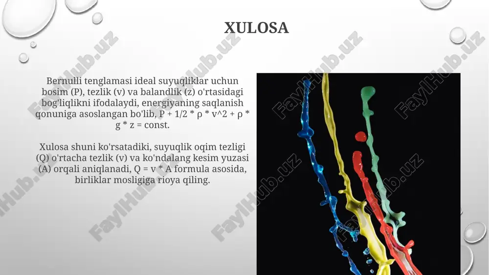 suyuqlik oqimining sarfi va oʻrtacha tezligi - Page 3