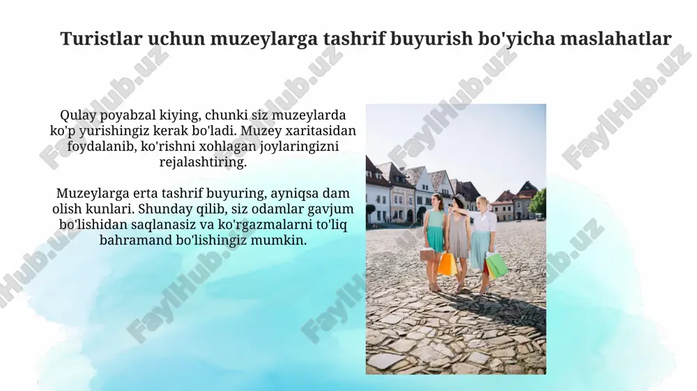 shaharlarni birlashtirib, o'rta asr savdo yo'llari va qirollik saroylari kabi mavzularni o'z ichiga oladi. 'romantic road' bavariya va baden-württemberg orqali 460 kilometrga cho'zilgan, o'rta asr arxitekturasi va landshaftlari bilan 30 dan ortiq shaharchalar va qishloqlarni bog'laydi. kirish kirish - bu rossiyaning leningrad viloyatidagi shahar bo'lib, 1931-yilda volxov ges qurilishi bilan birga paydo bo'lgan, bu mintaqaning iqtisodiy rivojlanishida muhim rol o'ynagan. kirish shahri o'zining kirishi neftni qayta ishlash zavodi bilan mashhur, u 1960-yillarda qurilgan va sovet davrida rossiyaning shimoli-g'arbiy qismidagi asosiy yoqilg'i ta'minotchisiga aylangan. muzeylarning ta'lim dasturlari muzeylarning ta'lim dasturlari 50 dan ortiq tashrif buyuruvchilar uchun mo'ljallangan guruh ekskursiyalari, ma'ruzalar va seminarlarni o'z ichiga oladi va ularning maqsadi madaniy merosni targ'ib qilishdir. ko'pgina muzeylar 20 dan ortiq turli xil ta'lim dasturlarini taklif etadi, ular san'at, tarix, fan va texnologiya kabi mavzularni qamrab oladi va har biri 90 daqiqagacha davom etadi. raqamli texnologiyalar va muzeylar raqamli texnologiyalar germaniyadagi muzeylarga yirik ma'lumotlar tahlili …