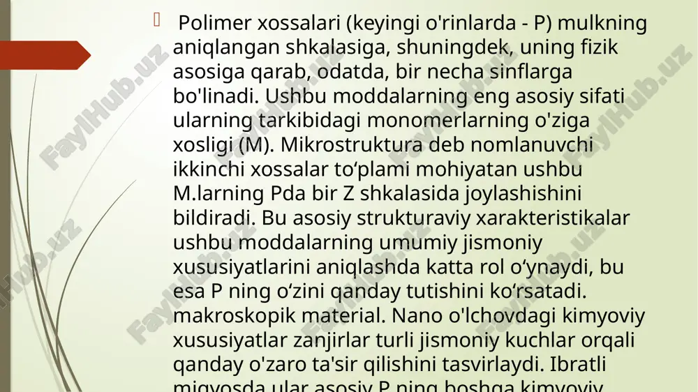 di va modda qattiq moddaga aylanadi. kelajakda bu sifat saqlanib qoladi. ushbu printsip asosida polimer kompozit materiallar qurilgan. ularning keyingi isishi moddani yumshata olmaydi, faqat uning parchalanishiga olib keladi. tayyor termoset aralashmasi erimaydi yoki erimaydi, shuning uchununi qayta ishlashga ruxsat berilmaydi. ushbu turdagi materiallarga epoksi silikon, fenol-formaldegid va boshqa qatronlar kiradi. hozirgi kundagi qurilish materiallari, dori-darmonlar, gazlamalar, uy-roʻzgʻor buyumlari, qadoqlash va sarf materiallarining aksariyati polimerlardir. bu xarakterli farqlovchi xususiyatlarga ega bo'lgan birikmalarning butun guruhidir. ularning ko'pi bor, ammo shunga qaramay, polimerlar soni o'sishda davom etmoqda. axir, sintetik kimyogarlar har yili ko'proq va ko'proq yangi moddalarni kashf etadilar. shu bilan birga, har doim alohida ahamiyatga ega bo'lgan tabiiy polimer edi. biyoparchalanadigan polimerlar plastik chiqindilarni utilizatsiya qilish muammosiga javob sifatida ishlab chiqilgan. ularning hajmi yil sayin ortib borayotgani hech kimga sir emas. biopolimerlar so'zi ularning qisqartirilgan belgilanishi uchun ham ishlatiladi. ularning o'ziga xosligi nimada? ular jismoniy omillar va mikroorganizmlar - zamburug'lar yoki …