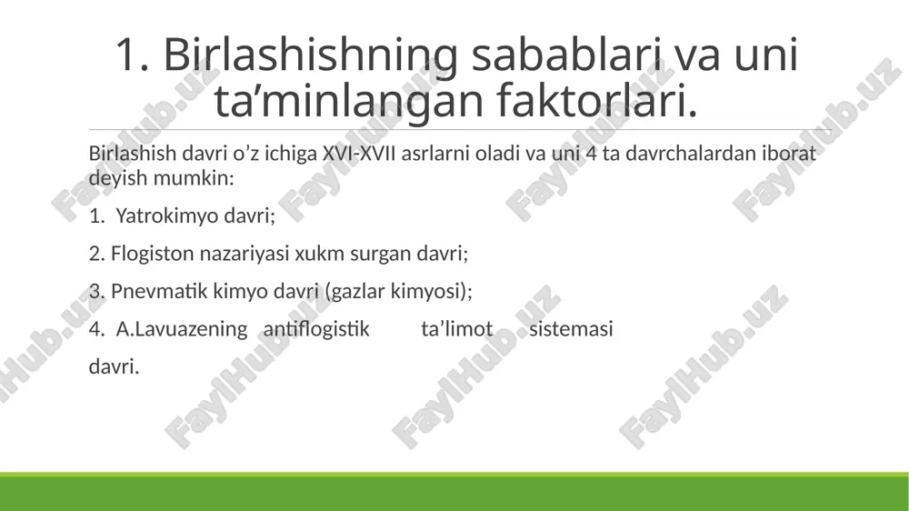 berishimiz, shu bilan bir qatorda jismimizni sog’lom tutishga ham e’tibor qaratishimiz muhim ekan! paraselsning bunday fikrlashi, “tibbiyot 4 asosiy ustunga – falsafa, astronomiya, kimyo va yaxshilik ulashuvchilarga tayanadi” degan fikrni asos qilgani uchun ham kimyoga asosiy urg;uni bergan. uning izdoshi iogann baptist van gelmont (1577-1644) o’z muhim fikrlari bilan kimyoning rivojiga ham hissasini qo’shdi, u “organizmdagi moddalar almashinuvi natijasida oshqozonda hosil bo’lgan shira, ya’ni kislotaning ortishi yoki kamayishi uning kasallanishiga olib keladi va bu holatga qarshi kurashishga mos holatda ishqoriy yoki kislotalilikni keltiruvchi dorivor moddalar yordamida kurashamiz” degan. ko’rinib turibdiki, shifokorlar, farmatseftlar diniy qarashlardan chetlanib, sekin-asta real asosga va faktlarga tayana boshladilar. aynan shu davrdan boshlab eksperimental kimyo rivojlana boshladi. u ham hayoti davomida ko’p sayohat qiladi va gazlar ustida tadqiqotlar olib boradi – o’sa davrlarda havodan farqlanmagan karbonat angidridni aniqlashni bilgan. van gelmont gazlarni yig’ish usullarini bilmagani uchun ham vodorodni havoning bir turi deb qaragan, lekin uni xossalarini aniqlolmagan. …