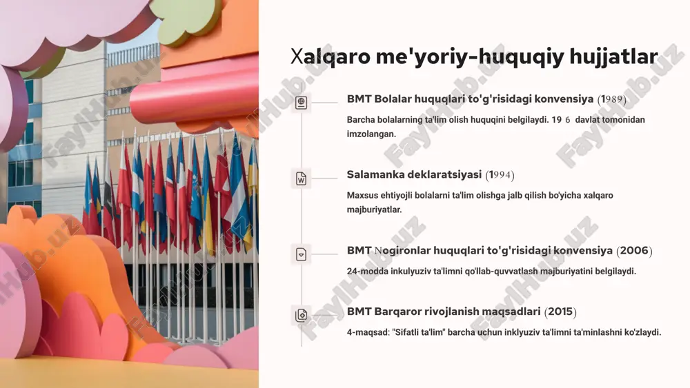 s ehtiyojlarga moslashtirilgan. virtual va kengaytirilgan reallik immersiv o'qitish usullari. ko'p sensorli va interaktiv tajriba. o'qituvchilarni inklyuziv ta'limga tayyorlash boshlang'ich ta'lim universitet dasturlari tarkibidagi inklyuziv ta'lim modullari uzluksiz kasbiy rivojlanish muntazam malaka oshirish kurslari va seminarlar hamkorlikdagi amaliyot tajriba almashish va hamkasblar bilan o'rganish amaliy ko'nikmalarni baholash inklyuziv sinf muhitida samarali ishlash qobiliyati eʼtiboringiz uchun rahmat inklyuziv ta'lim har bir bolaning huquqidir. birgalikda o'rganish orqali biz yorqin kelajak qurmoqdamiz. savollaringiz bo'lsa, muhokama uchun tayyorman. image1.png image2.png image3.png image4.png image5.png image6.png image7.png image8.png image9.png image10.png image11.png image12.png image13.png image14.png image15.png image16.png image17.png image18.png image19.png image20.png image21.png image22.png image23.png image24.png image25.png image26.png image27.png image28.png image29.png image30.png image31.png image32.png image33.png image34.png image35.png image36.png image37.png image38.png image39.png image40.png image41.png image42.png image43.png image44.png image45.png image46.png image47.png