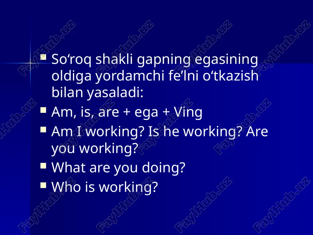 the present continuous tense(hozirgi davom zamon) - Page 3