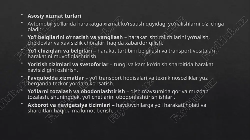eja: arxitektura va manzarali obodonlashtirish tushunchasi obodonlashtirish darajasini baholash mezonlari obodonlashtirishni rivojlantirish strategiyalari manzarali obodonlashtirishning asosiy maqsadlari manzarali obodonlashtirish shahar va qishloq hududlarining estetik va ekologik jozibadorligini oshirishga qaratilgan chora-tadbirlar majmuasidir. uning asosiy maqsadlari quyidagilardan iborat: aholi uchun qulay yashash muhitini yaratish hududning ekologik barqarorligini ta’minlash turistik va iqtisodiy jozibadorlikni oshirish shahar va qishloq hududlarining milliy va madaniy qiyofasini shakllantirish shaharsozlik va landshaft dizaynining roli shaharsozlik va landshaft dizayni arxitektura va manzarali obodonlashtirishning ajralmas qismidir. ular hududlarni rejalashtirish, yashil zonalarni tashkil etish va umumiy dizaynni shakllantirish orqali aholi turmush sifatini yaxshilashga xizmat qiladi. landshaft dizayni quyidagi yo‘nalishlarni qamrab oladi: bog‘lar va xiyobonlar yaratish favvoralar, sun’iy ko‘llar va daryolarni loyihalash yo‘lak va dam olish zonalarini tashkil etish yoritish tizimlarini o‘rnatish estetik va funksional mezonlar obodonlashtirish darajasini baholashda quyidagi estetik va funksional mezonlarga e’tibor qaratiladi: estetik uyg‘unlik – arxitektura va tabiatning uyg‘unlashuvi hududning jozibadorligi – landshaft elementlari va dizayn echimlarining muvofiqligi tashqi …