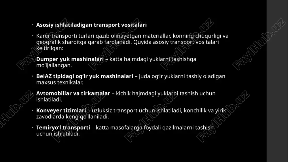 ni takomillashtirish uchun tavsiyalar ishlab chiqish. mahsulotni iste’molchilarga yetkazishdan oldin uning talabga javob berishini ta’minlash. sifatni nazorat qilish usullari sifatni nazorat qilishning bir necha asosiy usullari mavjud: organoleptik baholash – mahsulotni tashqi ko‘rinishi, hidi va ta’mi bo‘yicha tekshirish. fizikaviy tekshiruv – mahsulotning mustahkamligi, elastikligi, zichligi kabi xususiyatlarini o‘lchash. kimyoviy tekshiruv – mahsulot tarkibidagi moddalarning konsentratsiyasini aniqlash. laboratoriya sinovlari – mahsulotni chuqur tahlil qilish va standartlarga muvofiqligini tekshirish. statistik nazorat – ishlab chiqarilgan mahsulotlarning tasodifiy namunalarini tanlab tekshirish. fizikaviy va kimyoviy xususiyatlar mahsulot sifatini baholash uchun quyidagi asosiy mezonlar qo‘llaniladi: fizikaviy xususiyatlar: o‘lchamlari, shakli va mustahkamligi yuzasi va silliqligi rang va teksturasi kimyoviy xususiyatlar: mahsulot tarkibidagi asosiy moddalar nisbati namlik darajasi qoplama va himoya materiallari sifatini tekshirish me’yoriy hujjatlar va sertifikatlashtirish mahsulot sifati milliy va xalqaro standartlarga mos kelishi kerak. buning uchun quyidagi hujjatlar asosida tekshirish amalga oshiriladi: iso 9001 – sifat menejmenti tizimi bo‘yicha xalqaro standart. gost va o‘zdst – …
