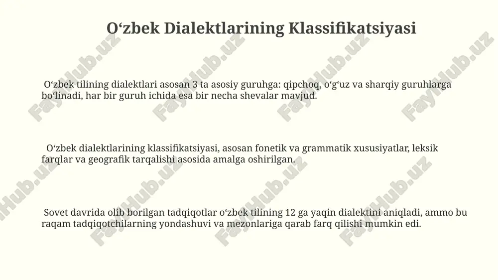 ʻzgarishlarga oid dalillar uchraydi. xx asr boshlarida dialekt tadqiqotlari o'zbek dialektlarining leksik boyligi bo'yicha o'tkazilgan cheklangan tadqiqotlar, taxminan 5000 dan ortiq dialektal so'zlarni o'z ichiga olgan lug'atlar va ma'lumotnomalarni yaratishga olib keldi. 1920-1930 yillar orasida o'tkazilgan tadqiqotlar, o'zbek tilining janubiy va shimoliy shevalari o'rtasidagi morfologik farqlarni, jumladan, fe'l shakllaridagi farqlarni aniqlashga qaratilgan. xx asr boshlarida, asosan, rus tilshunoslari tomonidan olib borilgan dialekt tadqiqotlari, 10 ga yaqin dialekt guruhlarini aniqlashga qaratilgan bo'lib, ularning fonetik xususiyatlariga e'tibor qaratilgan. a.a.semenov va boshqa olimlarning hissalari oʻzbek dialektologiyasida fonetik hodisalarning geografik tarqalishini xaritada aks ettirish uslubini qoʻllagan tadqiqotchilar, jumladan, semenovning hissalari lingvistik kartografiya rivojiga sezilarli taʼsir koʻrsatdi. a.a.semenov oʻzbek tilining 12 ta dialektini ajratib koʻrsatgan va ularning fonetik, morfologik va leksik xususiyatlarini batafsil tahlil qilgan, bu oʻzbek dialektologiyasining rivojlanishiga katta hissa qoʻshgan. semenov va uning izdoshlari tomonidan toʻplangan 5000 dan ortiq dialektal soʻz va iboralardan tashkil topgan lugʻatlar oʻzbek tilining boyligiga va xilma-xilligini oʻrganishda muhim …