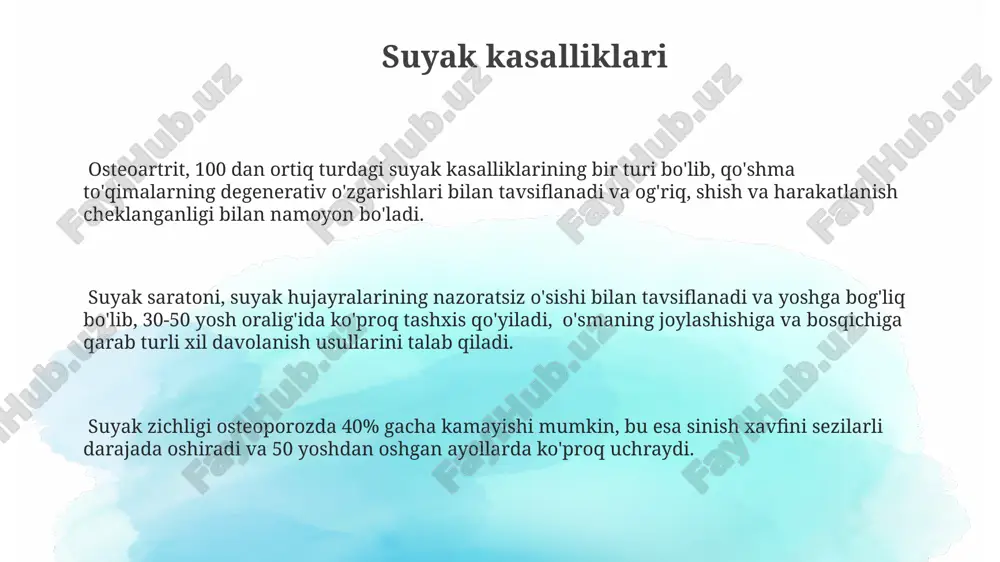 yetadi va suyak matritsasi ichida joylashgan. suyak to'qimasi osteonlar deb ataluvchi tsiklik tuzilmalardan tashkil topgan bo'lib, har bir osteon 5-20 ga yaqin konsentrik halqalardan iborat. suyak to'qimasining mustahkamligini ta'minlovchi asosiy mineral kollagen tolalari va gidroksiapatit kristallarining murakkab o'zaro ta'siri hisoblanadi. to'qimalararo o'zaro ta'sir to'qima regeneratsiyasi jarayonida 2-3 turdagi to'qimalar o'rtasidagi o'zaro ta'sir, hujayralararo signalizatsiya yo'llari orqali, ya'ni sitokinlar va o'sish omillarining ishtiroki bilan sodir bo'ladi. to'qimalararo o'zaro ta'sirda, masalan, suyak va mushak to'qimalarining o'zaro bog'liqligi 30% ga yaqin kollagen tolalari orqali amalga oshiriladi, bu esa harakatlanish va qo'llab-quvvatlash funksiyalarini ta'minlaydi. tendinit kabi kasalliklar 10 dan ortiq to'qimalarning yallig'lanishi va o'zaro ta'sirini o'z ichiga oladi, bunda suyak, mushak va biriktiruvchi to'qimalar faol ishtirok etadi. mushak to'qimalarining turlari mushak to'qimalarining uchta asosiy turi mavjud: silliq mushaklar, ko'ndalang-targ'il mushaklar va yurak mushaklari, ularning har biri o'ziga xos tuzilishi va funktsiyasi bilan farqlanadi. ko'ndalang-targ'il mushaklar skelet mushaklari deb ham ataladi va ularning qisqarishi tezkor …