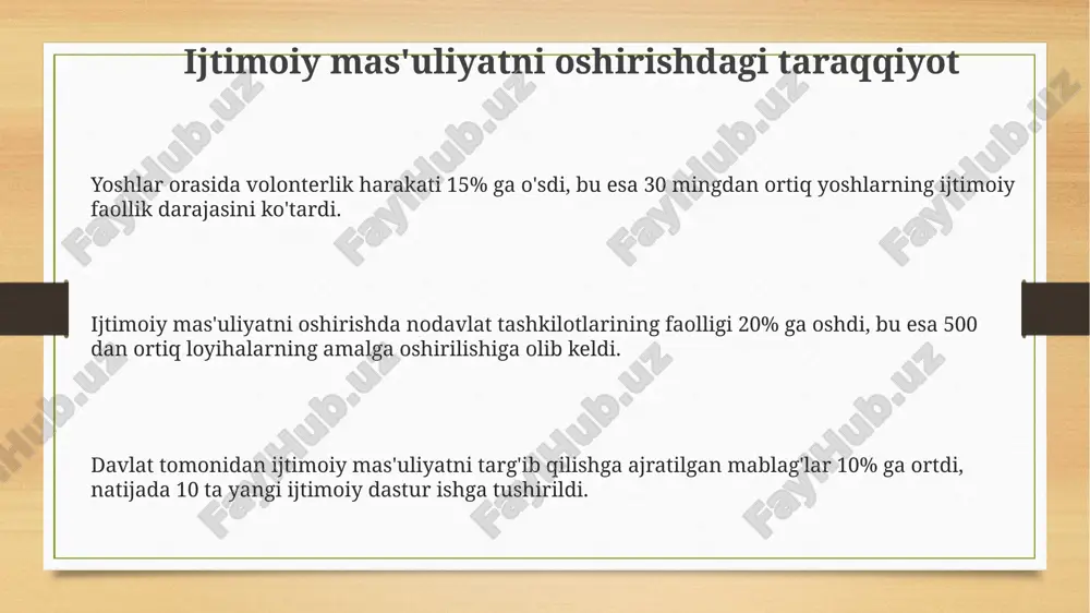 a profilaktika choralarini kuchaytirish zarurligini ta'kidlaydi. o'quvchilarning 65%i mustaqil qaror qabul qilishda qiynalib, bu esa shaxsiy mas'uliyat hissi zaifligini va o'z-o'zini boshqarish ko'nikmalarining pastligini ko'rsatadi. ta'limning samaradorligi pastligi o'quvchilarning 60% i faol ta'lim jarayoniga jalb qilinmagan holda, passiv tinglovchi bo'lib qolishi, ta'limning samaradorligini sezilarli darajada pasaytiradi. ta'limning samaradorligini pasaytiruvchi omillardan biri, o'qituvchilarning 30% dan ortig'i zamonaviy pedagogik texnologiyalar va interfaol usullardan yetarlicha foydalanmasligi hisoblanadi. maktab o'quv dasturlarining amaliy hayotga moslashmaganligi va nazariy bilimlarga ortiqcha e'tibor qaratilishi o'quvchilarning motivatsiyasi va o'rganish samaradorligini 25% ga kamaytiradi. zamonaviy axloq tarbiyasining kamchiliklari zamonaviy axloq tarbiyasi ko'pincha nazariy bilimlarga tayanib, amaliy ko'nikmalarni shakllantirishga yetarli e'tibor bermaydi, natijada 70% ga yaqin o'quvchilar axloqiy qiyinchiliklarni hal qilishda qiyinchiliklarga duch kelishadi. axloqiy qadriyatlarning globalizatsiyaga moslashuvi jarayonida milliy va mahalliy an'analar, 30% dan ortiq holatlarda, yetishmayotganligi kuzatiladi, bu esa madaniy identifikatsiya muammolariga olib keladi. interaktiv o'quv uslublarining kam qo'llanilishi va asosiy e'tiborning 50% dan ortig'ini passiv tinglashga qaratilishi, o'quvchilarning …