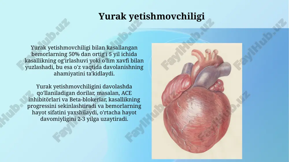 turdagi yurak kasalliklarining alomati bo'lishi mumkin. aritmiya diagnostikasi elektrokardiogramma (ekg) yordamida amalga oshiriladi va davolash usullari dorilarni qabul qilishdan tortib, yurakning jarrohlik yo'li bilan stimulyator o'rnatishgacha farq qiladi, bu muolajalar muvaffaqiyat darajasi 90% ga yetadi. periferik arteriya kasalligi periferik arteriya kasalligi (pak) 50 yoshdan oshgan erkaklarda ko'proq uchraydi va chekish, diabet kabi xavf omillari bilan bog'liq. pakning dastlabki belgilari, masalan, yurish paytida oyoqlarda og'riq (klaudikatsiya) 100 metrdan kam masofada paydo bo'lishi mumkin. insult chekish, sigaretaning tarkibida mavjud bo'lgan 4000 dan ortiq zaharli moddalar tufayli, qon tomirlarining spazmini keltirib chiqaradi, bu esa tromboz xavfini oshiradi va insultga olib kelishi mumkin. gipertenziya (yuqori qon bosimi) yurak mushaklariga 140/90 mm hg dan yuqori bosim bilan doimiy yuklaydi, bu esa miokardga shikast yetkazib, yurak yetishmovchiligiga olib kelishi mumkin. yuqori qon bosimi (gipertenziya) gipertenziyaning 90% dan ortig'i o'ziga xos sababsiz, ya'ni birlamchi gipertenziya hisoblanadi, va turmush tarzini o'zgartirish orqali boshqarilishi mumkin. gipertenziyani davolashda qo'llaniladigan dorilar, …