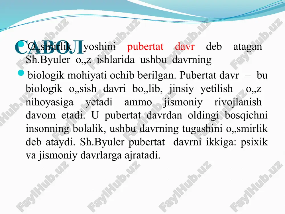 o‘smirlik davri va psixik rivojlanish xususiyatlari - Page 3