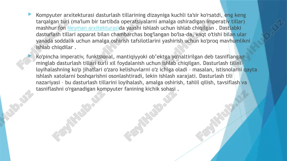 i – bu tilning ichki tabiatini oʻzgartirmaydigan (nisbatan kichik) oʻzgarishi yoki kengayishi. sxema va forth kabi tillarda ishlab chiquvchilar standartlarni etarli emas, notoʻgʻri yoki noqonuniy deb hisoblashlari mumkin, shuning uchun ular koʻpincha standartdan chetga chiqadi va yangi dialektlarni yaratadi. boshqa hollarda, dialekt domenga xos tilda foydalanish uchun yaratiladi, koʻpincha uning kichik toʻplami. lisp dunyosida asosiy s-ifoda sintaksisi va lisp-ga oʻxshash semantikadan foydalanadigan tillarning aksariyati lisp dialektlaridir, ammo ular racket va clojure kabi juda farq qiladi . til odatda bir nechta dialektlarga ega boʻlganligi sababli, tajribasiz dasturchi uchun kerakli hujjatlarni topish juda qiyin boʻlishi mumkin. basic tili juda koʻp dialektlarga ega. xususiy tillar garchi eng koʻp ishlatiladigan dasturlash tillarining aksariyati toʻliq ochiq spetsifikatsiyalar va ilovalarga ega boʻlsa-da, koʻpgina dasturlash tillari faqat xususiy dasturlash tillari sifatida mavjud boʻlib, amalga oshirish faqat bitta sotuvchida mavjud boʻlib, bunday mulkiy til ularning intellektual mulki ekanligini daʼvo qilishi mumkin. xususiy dasturlash tillari odatda domenga xos tillar …