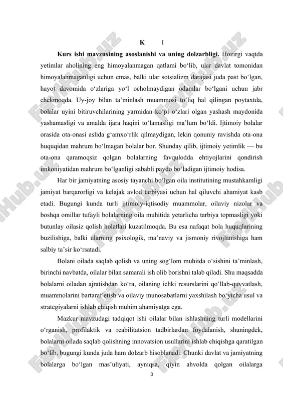 sharq mutafakkirlari alisher navoiy[footnoteref:1], abu nasr forobiy[footnoteref:2], ahmad yassaviy[footnoteref:3]lar o‘zlarining asarlarida oila tushunchasi, uning asosiy xususiyatlarini yoritib berishgan. [1: alisher navoiy.“mahbub ul-qulub” asari. –toshkent: g‘.g‘ulom nomidagi adabiyot va san’at nashriyoti. 1983.-12 b.] [2: abu nasr forobiy. “fozil odamlar shahri” asari toshkent: "yangi asr avlodi" nashriyoti, 2016 149 b.] [3: ahmad yassaviy . “hikmatlar” asari. –toshkent. : g‘.g‘ulom nomidagi adabiyot va san’at nashriyoti. 1991.-234 b.] g‘arb olimlaridan urie bronfenbrenner[footnoteref:4], john bowlby[footnoteref:5], salvador minuchin[footnoteref:6], patricia m. crittenden[footnoteref:7] va boshqalar o‘zlarining ilmiy ishlari bilan ushbu mavzuni boyitishga xizmat qilishgan. [4: urie bronfenbrenner. “the ecology of human development: experiments by nature and design”. harvard university press.1979 p. 237-258.] [5: john bowlby. attachment (volume 1 of attachment and loss).basic books (originally published by hogarth press, uk). 1969 p. 177.] [6: salvador minuchin. “families and family therapy”. harvard university press.1974 p. 234.] [7: patricia m. crittenden “raising parents: attachment, parenting and child safety” willan publishing (later …