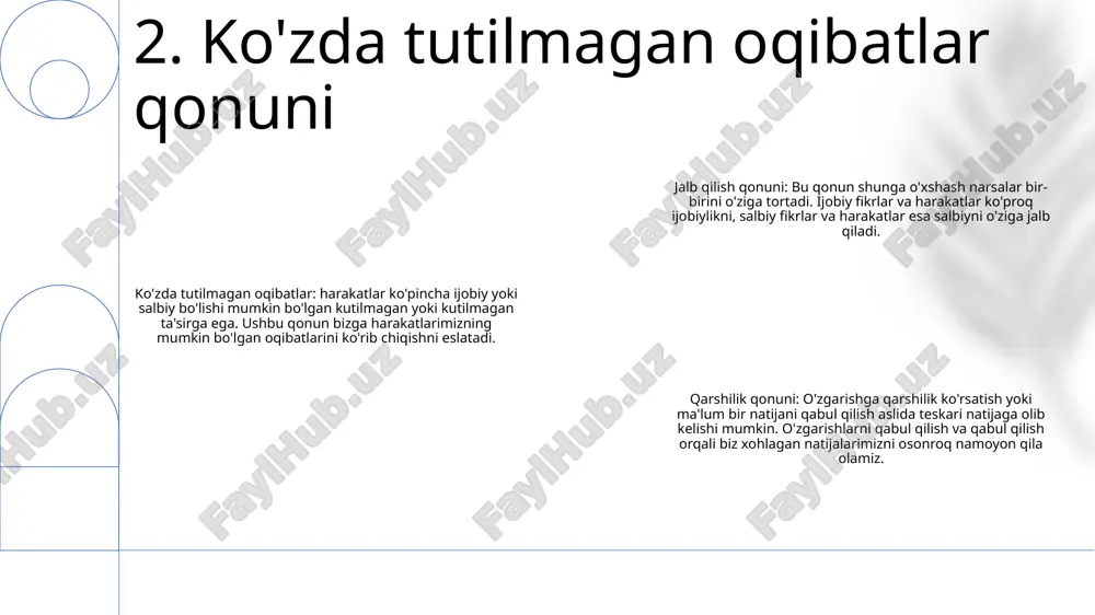 lgilaydi. “hayot qonunlari”: “tebranish qonuni” – voqelik tabiati va inson tajribasini tushuntiruvchi qadimiy ma’naviy falsafa bo‘lgan “hayot qonunlari”ning asosiy tamoyillaridan biri. vibratsiyaning namoyon bo'lish qonuni: tebranish qonuniga ko'ra, biz tebranishimizni kerakli natijaga moslashtirish orqali biz xohlagan narsani jalb qilishimiz mumkin 7. vibratsiya qonuni qutblilikni qabul qiling: qutblilik qonunida aytilishicha, hamma narsa issiq va sovuq, yorug'lik va zulmat kabi qarama-qarshiliklarda mavjud. hayotning to'liqligini his qilish uchun biz ikkala ekstremalning mavjudligini qabul qilishimiz kerak. swingni boshqaring: polarit qarama-qarshiliklar orasidagi doimiy tebranish sifatida namoyon bo'ladi. ushbu ritmni tushunish, ekstremal holatlar vaqtinchalik ekanligini va har doim ularning aksi urug'larini o'z ichiga olganligini tan olish orqali bizga hayot qiyinchiliklarini engish imkonini beradi. ikkilikni o'zgartirish: qutblilik qonuni bizni qarama-qarshiliklar o'rtasidagi ajralish illyuziyasidan o'tishga undaydi. ikkala tomonni quchoqlab, biz keskinlikni bartaraf etishimiz va mavjudligimizning ikki tomonlamaligini birlashtiradigan va uyg'unlashtiradigan yuqori istiqbolga erishishimiz mumkin. 8. qutblanish qonuni kelib chiqishi: “homiladorlik qonuni” oʻrta osiyoda, xususan, choʻllarning qadimgi koʻchmanchi madaniyatida …