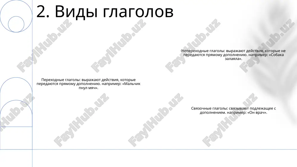 yat seychas. prostoe proshedshee vremya – ispolzuetsya dlya opisaniya deystviy, zavershennix v proshlom. perfect tenses – ispolzuetsya dlya opisaniya deystviy, kotorie nachalis v proshlom i prodoljayutsya v nastoyashem, ili chtobi podcherknut rezultati proshlix deystviy. 10. vremya glagola indicative mood (iz'yavitelnoe naklonenie):expresses an action or state of being as factual or real. soslagatelnoe naklonenie (soslagatelnoe naklonenie): virajaet vozmojnoe, gipoteticheskoe ili jelaemoe deystvie ili sostoyanie bitiya. imperative mood (povelitelnoe naklonenie):expresses a command, request, or instruction. 11. nastroenie glagola sovershenniy aspekt (sovershenniy vid): opisivaet zavershennie deystviya, chasto s konkretnim rezultatom ili konechnoy tochkoy. nesovershenniy vid (nesovershenniy vid): opisivaet prodoljayushiesya, povtoryayushiesya ili privichnie deystviya bez chetkoy konechnoy tochki. perfect aspect (idealniy vid): sochetaet v sebe sovershenniy i nesovershenniy aspekti, podcherkivaya zavershennoe deystvie i ego postoyannuyu aktualnost. 12. glagolnie aspekti glagolnie glagoli: eto nelichnie formi glagolov, kotorie funktsioniruyut kak raznie chasti rechi bez ukazaniya vremeni. k nim otnosyatsya infinitivi, prichastiya i gerundii. glagol (russkiy): glagol …