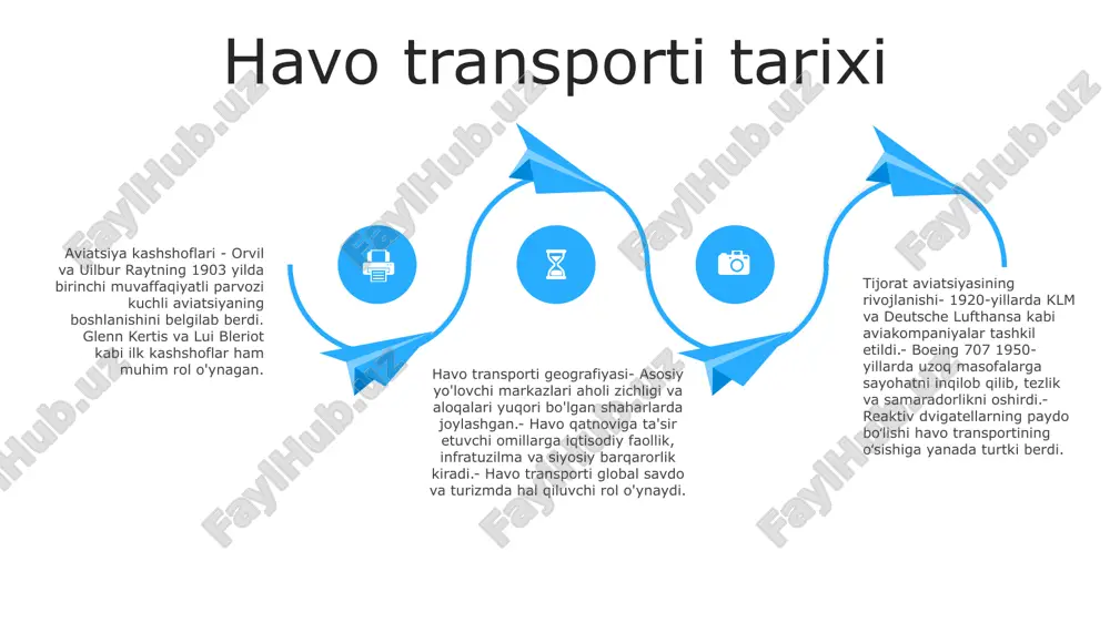 sonlashtiradi, odamlar va biznesni birlashtiradi. havo transportidagi mintaqaviy o'zgarishlar start havo transportidagi mintaqaviy farqlar: global miqyosda havo transporti mintaqalar bo'yicha sezilarli farqlarni ko'rsatadi. rivojlangan mamlakatlar odatda kengroq va murakkab havo tarmoqlariga ega, yirik shaharlar o'rtasida tez-tez parvozlar amalga oshiriladi geografik omillar: geografik omillar havo transporti shakllariga katta ta'sir ko'rsatadi. tog'li erlar, katta masofalar va foydalanish mumkin bo'lgan infratuzilmaning yo'qligi havo xizmatlaridan foydalanish imkoniyatini va ulanishini cheklashi mumkin ijtimoiy-iqtisodiy omillar: ijtimoiy-iqtisodiy sharoitlar havo transporti rivojlanishini ham shakllantiradi. aholining yuqori zichligi, iqtisodiy o'sish va turizmga bo'lgan talab havo qatnovini ko'paytirishni rag'batlantiradi. iqtisodiyoti kuchli, xalqaro savdo va investitsiyalar darajasi yuqori boʻlgan mamlakatlarda havo transporti tarmoqlari kengroq boʻladi. barqaror havo transporti geografiyasi barqaror havo transporti bioyoqilg'idan foydalanish, parvoz yo'llarini optimallashtirish va yoqilg'i tejaydigan samolyotlarga sarmoya kiritish kabi havo transportining atrof-muhitga ta'sirini kamaytirish strategiyalari va texnologiyalarini tekshiradi. havo transporti geografiyasi havo transportining jo'g'rofiy naqshlari, jarayonlari va ta'sirini, jumladan parvoz yo'nalishlari, aeroportlarning joylashuvi va ekologik barqarorlikni …
