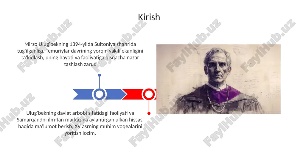 t homiysi ulug‘bek 1420-yilda samarqandda ilm-fan markazi sifatida madrasa qurdirib, unda astronomiya, matematika va islom huquqi kabi fanlarni o‘qitishni yo‘lga qo‘ygan. ulug‘bek o‘z davrining yetuk olimlarini, jumladan qozizoda rumiy va g‘iyosiddin jamshidlarni samarqandga taklif qilib, ilmiy muhitni rivojlantirishga katta hissa qo‘shgan. samarqandning obodonlashtirilishi ulug‘bek samarqandda 1420-yilda qurilgan muhtasham rasadxona bilan birga, astronomiya va matematika sohasida tadqiqotlar olib borish uchun markaz yaratdi. ulug‘bek shaharning irrigatsiya tizimini rivojlantirish uchun zarafshon daryosidan suv olib keluvchi yangi kanal qurdirdi, bu esa dehqonchilikni yaxshiladi. ulug'bekning fojiali o'limi ulug'bekning qatl etilishi, u o'zining astronomik tadqiqotlari va ilm-fanga homiyligi bilan mashhur bo'lgan davrning oxiri edi. bu, shuningdek, ilmiy taraqqiyotga putur yetkazdi. ulug'bekning 1449-yil oktabrida samarqand yaqinida o'ldirilishi, uning o'g'li abdullatifning buyrug'i bilan sodir bo'lgan. bu fojia hukmdor va olim o'rtasidagi ziddiyat natijasi edi. merossi va ahamiyati ulug'bek madrasalari samarqand, buxoro va g'ijduvonda ilm-fan markazlari sifatida yuksaldi, xvi asrgacha 150 dan ortiq olimni yetishtirib chiqarib, fanga qo'shgan bebaho …