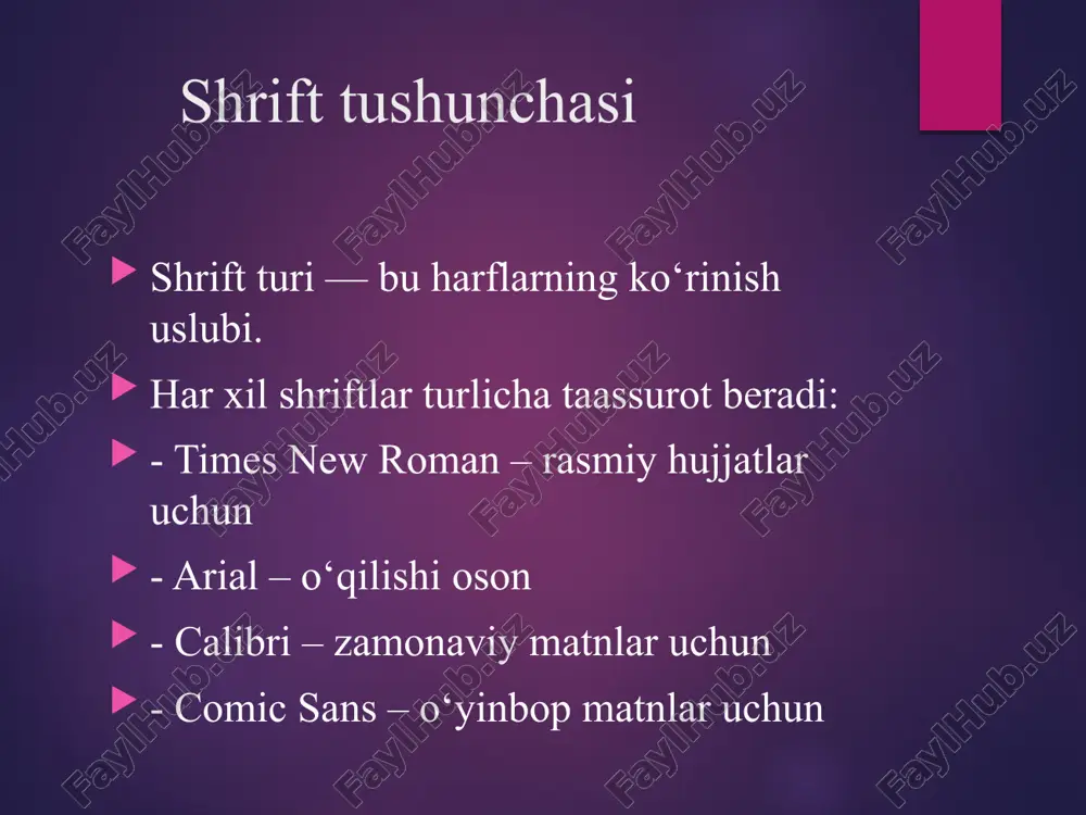shriftturi, o‘lcham va rangini o‘zgartirish. matnni tekislash - Page 3