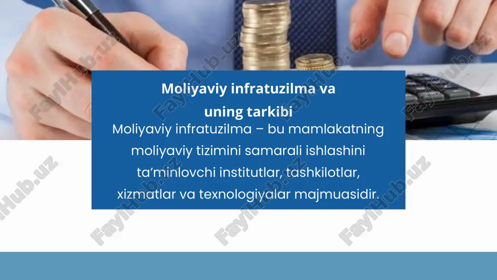 i bank qoidalarining maksimal o'xshashligini ta'minlashdan iborat. xalqaro valyuta fondi (xvf) (imf – international monetary rupd) xalqaro taraqqiѐt va tiklanish banki, yoki dunyo banki (international bank for reconstruction and development) bularning maqsadi – savdo va moliya faoliyatini rag'batlantirishdan iborat xvf unga a'zo bo'lgan davlatlar iqtisodiy va moliyaviy sharoitlarining o'zgarishini kuzatadi, texnik ѐrdam ko'rsatadi, xalqaro savdo va moliya operatsiyalari qoidalarini ishlab chiqadi, xalqaro iqtisodning turli masalalari bo'yicha maslahat beradi, ayrim a'zo davlatlar to'lov balansini to'g'rilab olishlari uchun resurslar taqdim qiladi va h.k. dunyo banki rivojlanayotgan davlatlarda turli investitsion loyihalarni moliyalashtiradi. u rivojlangan davlatlarda obligatsiyalar sotuvi orqali kapitalni jalb etadi va shundan so'ng uni muayyan mezonlarga javob beruvchi va biror-bir davlatning iqtisodini rivojlantirishga yo'naltirilgan loyihalarni amalga oshirish uchun qarzga beradi. e’tiboringiz uchun rahmat image18.png image5.png image22.jpg image4.png image9.jpg image10.png image13.png image7.png image11.jpg image23.jpg image14.png image6.png image1.png image8.png image15.png image21.png image17.png image20.png