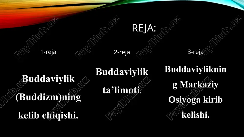 i bir-biriga bog‘liqlik. hech bir narsa ma’lum sababsiz yaralmaydi. lekin har bir hodisa yoki harakatning birlamchi sababini aniqlash mumkin emas. shuning uchun buddaviylik dunyoni shu holicha qabul qilishga chaqiradi. buddaviylik ta’limotiga ko‘ra, har qanday narsa yoki hodisa u hoh moddiy, xoh ma’naviy bo‘lsin, dxarma (element)lardan tuzilgan. bu elementlar esa o‘z xususiyatiga ko‘ra, harakatsiz bo‘lib, ularni harakatlantiruvchi kuch insonning xayol va so‘zlaridir. ob’ektiv haqiqat bu doimiy ravishda o‘zgarib turuvchi dxarmalar oqimidir. harakatdagi dxarmalar mavjudligining 5 formasi – tana, sezgi, his-tuyg‘u, harakat, anglashni yaratadi. bu besh forma insonni tashkil qiladi. inson ular yordamida yashaydi va borliq bilan aloqa qiladi, yaxshi yoki yomon ishlarni bajaradi. bu narsa insonning o‘limi bilan tugallanadi. insonni tashkil qiluvchi besh forma (skandx) o‘z navbatida qayta tug‘iladi. yangi tananing xususiyatlari asos bo‘luvchi besh natijani beradi: faoliyat, gumrohlik, xohish, istak va norma. bu jarayon “hayot g‘ildiragi”ni tashkil qiladi. “hayot g‘ildiragi”da doimiy ravishda aylanib, inson abadiy qiynoqqa duchor bo‘ladi. ikkinchi haqiqat …