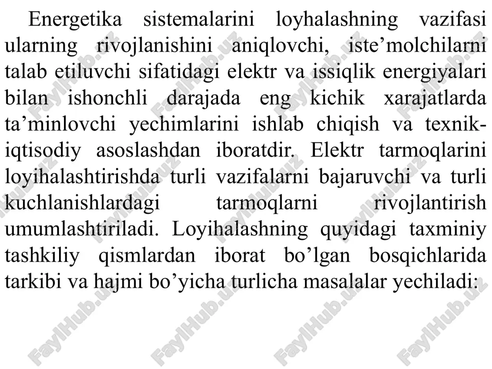 egirmasi shunchalik ko’p bo’ladi. joriy ta’mir chegirmalari jihozni ishlaydigan holatda tutib turish uchun foydalaniladi. joriy ta’mir mobaynida izolyatorlar almashtiriladi, tayanch va podstantsiya jihozlarining sirtlari bo’yaladi, katta bo’lmagan buzilishlar tuzatiladi. ishdan chiqishning oldini olish uchun barcha jihozlar tekshirilib va davriy tarzda sinovdan o’tkazilib turiladi. bu tadbirlar ham joriy ta’mir chegirmalari hisobidan moliyalanadi. xizmat ko’rsatish chegirmalari bevosita xodimlarning maoshi, transport va a’loqa vositalari, xodimlarning yashash uylari va h.k. uchun sarf qilinadi. ammortizatsiya va joriy ta’mirlash uchun qo’shimcha xarajatlari quyidagicha hisoblanadi: ia=ak (11.4) it=ak, (11.5) bu yerda: a- nisbiy birlikdagi ammortizatsiya chegirmalari; t- nisbiy birlikdagi joriy ta’mir chegirmalari, 1/yil. bir yil davomida isrof bo’luvchi elektr energiyaning narhi quyidagicha hisoblanadi: iw =w , (11.6) bu yerda : w- elektr energiya isrofi, kvt.soat; - isrof bo’luvchi 1 kvt.soat elektr energiyaning narhi. texnik-iqtisodiy ko’rsatkichlarga, shuningdek, elektr energiyani uzatishning tan narhi,ya’ni 1 kvt.soat elektr energiyasini yetkazib berish harajatlari, ham kiradi va u quyidagicha aniqlanadi: s=i/w, (11.7) bu …