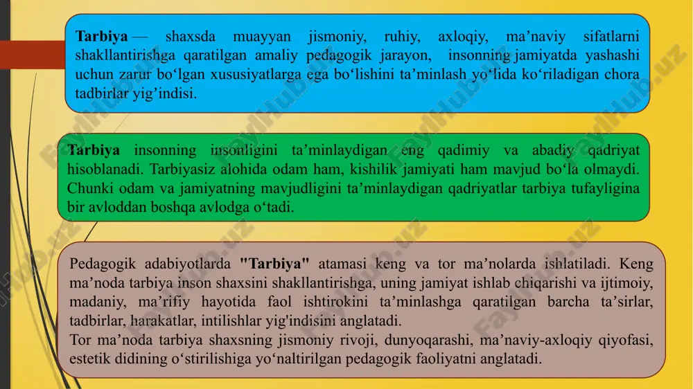 ing natijasiga ko'ra, bola bilan har kuni 15 daqiqa davomida kitob mutolaa qilish o'zining quyidagi foydali jihatlariga ega: l. bola miyasining 90% uning 3 yoshiga qadar rivojlanib bo'ladi. shu davrda bolaga kitob o'qish miya rivojlanishiga ijobiy ta'sir ko'rsatadi. uch yoshlik bolaning so'z boyligiga qarab u 3-sinfda "o'qish"dan necha baho olishini oldindan bilsa boladi. kuniga 15 daqiqa davomida bolaga kitob oiqib berilsa, u 1 yil mobaynida 1 millionga yaqin yangi so'zni eshitgan bo'ladi. birinchi sinf kitoblarini o'qiy olmagan bola, keyinchalik 4-sinf kitoblarini ham o'qiy olmaydi. maktabgacha yoshdagi bolalarga ko'p kitob o'qilgan bo'lsa, ular i-sinfga qadar boshqalarga nisbatan tezroq alifbeni o'rganadi, 20 gacha sanay oladi va ismlarini yoza oladi. bolaning maktab yoshigacha bo'lgan davrida ota-onasi bilan kitob o'qishi, uni maktab davrida kitobga qiziquvchanligi oshishiga olib keladi. yoshligidan kitob o'qishga odatlangan bolada til nuqsonlari, gapirishda qiyinchiliklar bo'lishi kam namoyon bo'ladi. o'qish boshqalarning hissiyotlarini tushunishga yordam beradi. o'qish bolaning bilimlari asosidir. kitobdan olingan ma'lumot …