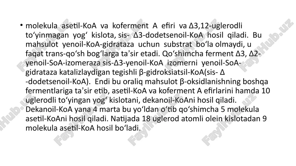 to‘yinmagan yog‘kislotalarining β-oksidlanishi - Page 3
