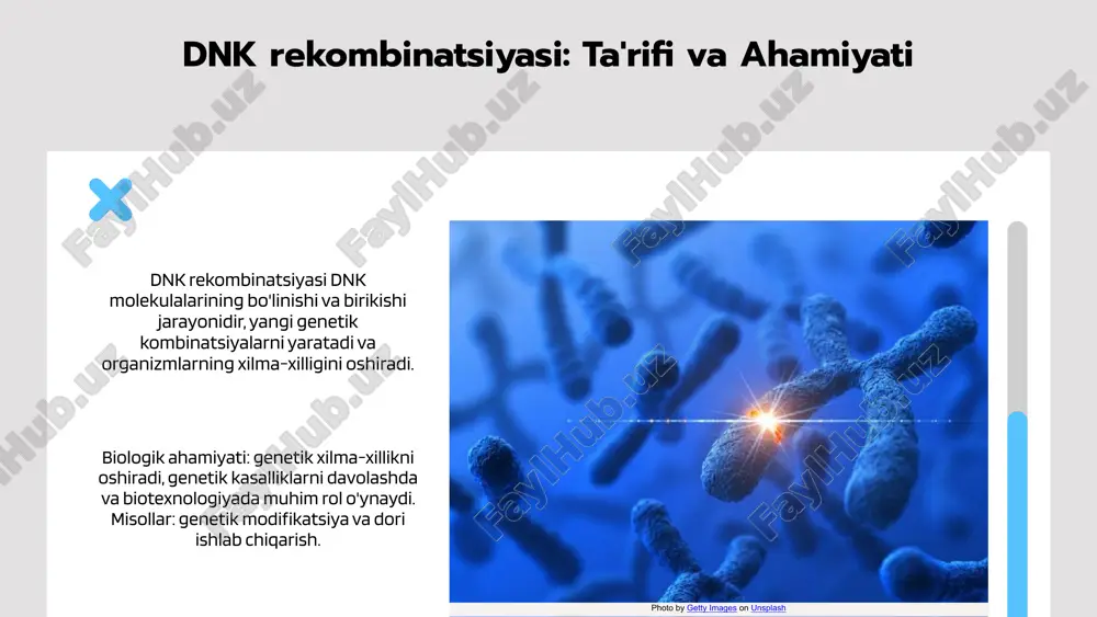 zbekiston tibbiyot jurnali, 2021. 4. l. sultonov. gen terapiyasi va dnk rekombinatsiyasi. tibbiyot va biotexnologiya, 2022. 5. v. abdurahmonov. biologik va tibbiy asoslar: dnk rekombinatsiyasi. o‘zbekiston fanlar akademiyasi nashri, 2018. e'tiboringiz uchun rahmat! image1.png image2.png image15.tmp image16.tmp image3.png image4.png image5.png image6.png image7.png image8.png image9.png image11.png image17.tmp image12.png image13.png image14.png