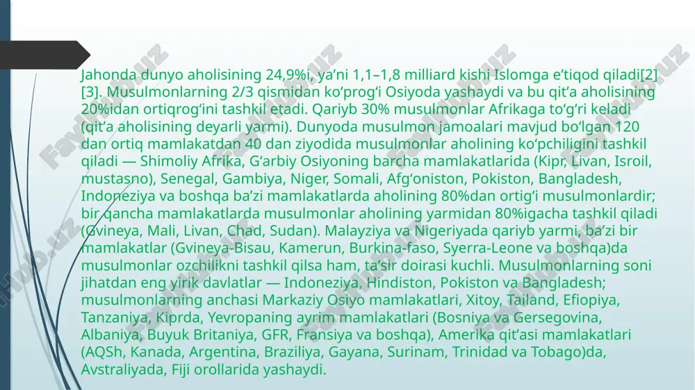 yillar davomida nozil qilingan allohning kalomi (kalomulloh). qurʼon „kitob“ (yozuv), „furqon“ (haq bilan botilning orasini ayiruvchi), „zikr“ (eslatma), „tanzil“ (nozil qilingan) kabi nomlar bilan atalib, „nur“ (yorugʻlik), „hudo“ (hidoyat), „muborak“ (barakotli), „mubin“ (ochiq-ravshan), „bushro“ (xushxabar), „aziz“ (eʼzozlanuvchi), „majid“ (ulugʻ), „bashir“ (bashorat beruvchi), „nazir“ (ogohlantiruvchi) kabi soʻzlar bilan sifatlangan. islom olamida qurʼon "musʼhaf" nomi bilan ham mashhur. islom ulamolari qurʼonning 30 xil nom va sifatlarini sanab oʻtganlar. qur'on karim haqida ma'lumot 1 qur'onning ismi furqon 2 qur'onning laqabi. majid 3 qur'onning tili. arabiy 4 qur'on nozil bölgan yil. 611 milodiy yili 5 qur'on nozil bölgan oyi. ramazon oyi 6 qur'on nozil bölgan kecha. qadr kechasi 7 qur'on nozil bölgan joy. makka hiro g'ori 8 vahiyni yuborgan. alloh ta'olo 9 vahiyni qabul qilgan. muhammad sallohu alayhi vasallam 10 vahiy farishtasi. jabroil alayhi salom 11 birinchi nozil bölgan oyat (إقْرَأْ بِاسْمِ رَبِّكَ الَّذِي خَلَقَ) 12 oxirgi oyat. (الْيَوْمَ أَكْمَلْتُ لَكُمْ دِينَكُمْ وَأَتْمَمْتُ عَلَيْكُمْ …