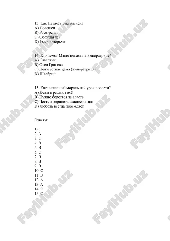 test po «kapitanskoy dochke» a. s. pushkina. - Page 3