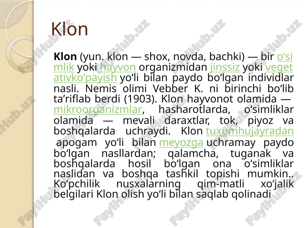 har doim ham mavjud. biroq, ularga millionlab dollar pul topish imkoniyatlari berilgan bo'lsa, bu unchalik katta emas. klonlash usullari somatik hujayraning yadro uzatish odatda, sutemizuvchilarda klonlash jarayoni "somatik hujayraning yadro uzatish" nomi bilan amalga oshiriladi. roslin instituti tadqiqotchilari dolli qo'ylarini klonlashda shu usulni qo'llashgan. bizning tanamizda biz ikki turdagi hujayralarni ajratishimiz mumkin: somatik va jinsiy. birinchisi, shaxsning "tanasi" yoki to'qimalarini hosil qiladiganlar, jinsiy esa jinsiy hujayralar, ham tuxumdonlar, ham sperma. ular asosan xromosomalar soni bilan farq qiladi, somatiklar diploid (xromosomalarning ikki to'plami) va jinsiy gaploidlar faqat yarmini o'z ichiga oladi. odamlarda organizm hujayralarida 46 xromosoma, jinsiy hujayralar esa atigi 23 tadan iborat. somatik hujayraning yadroviy o'tkazilishi - nomidan ko'rinib turibdiki - somatik hujayradan yadro olish va uni yadrosi olib tashlangan tuxum ichiga kiritishdan iborat. induktsiyalangan pluripotent ildiz hujayrasi yana bir usuli, unchalik samarasiz va oldingisiga qaraganda ancha mashaqqatliroq "induratsiyalangan pluripotent ildiz hujayrasi".pluripotent hujayralar ma'lum bir funktsiyani bajarish uchun dasturlashtirilgan tanadagi …