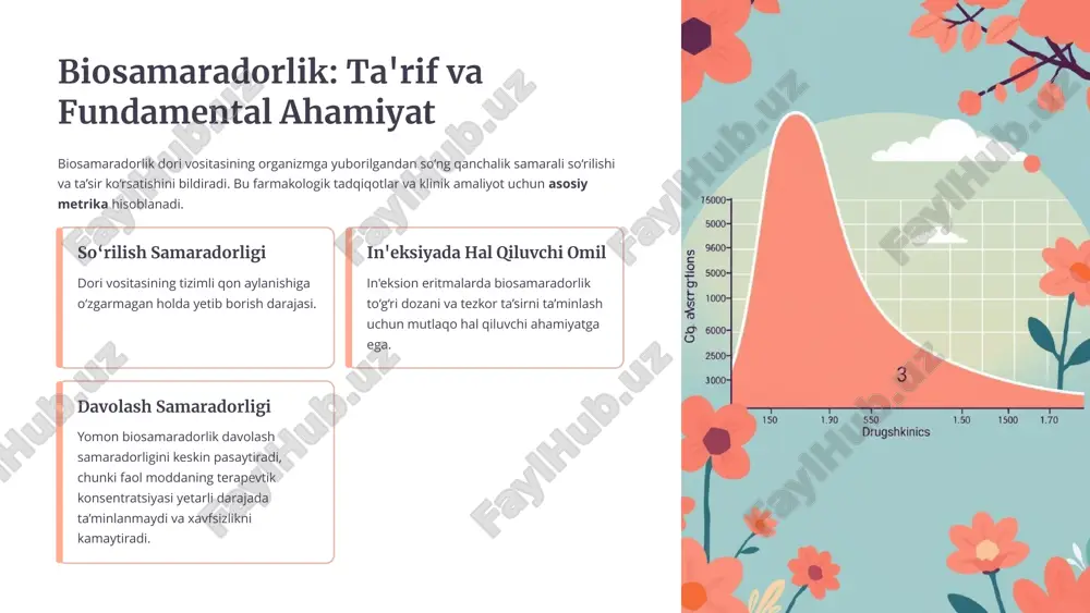 m etadi. u ayniqsa in'eksion eritmalar uchun so'rilish va maqsadga yetkazishni yaxshilaydi. zarralar hajmini kamaytirish dori zarralarini nano o‘lchamga (<100 nm) kamaytirish yuzaki maydonning keskin oshishiga olib keladi. eruvchanlikni o'sishi yuzaki maydonning oshishi tufayli, hatto suvda eruvchanligi past bo'lgan dorilarning eruvchanligi va erish tezligi sezilarli yaxshilanadi. so‘rilishning yaxshilanishi bu esa o‘z navbatida organizmda so‘rilish tezligini va umumiy biosamaradorlikni oshirishga xizmat qiladi. xavfsizlik va barqarorlik tabiiy stabilizatorlar yordamida formulaning toksikligi kamaytiriladi va uzoq muddatli barqarorlik ta'minlanadi. 7 stabilizatorlar: in'eksion eritmalarning barqarorligi garovi stabilizatorlar dorining saqlash muddati davomida kimyoviy va fizik buzilishlardan himoya qilish uchun zarurdir. tanlov dori formulasi xususiyatlariga bevosita ta'sir qiladi. an'anaviy va tabiiy stabilizatorlar an’anaviy stabilizatorlarga qo‘shimcha ravishda, o‘simlik ekstraktlaridan yoki boshqa biologik manbalardan olingan tabiiy stabilizatorlarga bo‘lgan qiziqish ortmoqda. xavfsizlik afzalliklari: tabiiy stabilizatorlar odatda kamroq yon ta’sir va yuqori biologik moslashuvga ega bo'lib, bemorlar uchun xavfsizlikni oshiradi. ilmiy tasdiqlash: o‘tgan yillardagi tadqiqotlarda tabiiy stabilizatorlar bilan tayyorlangan nanosuspenziyalarning yuqori …
