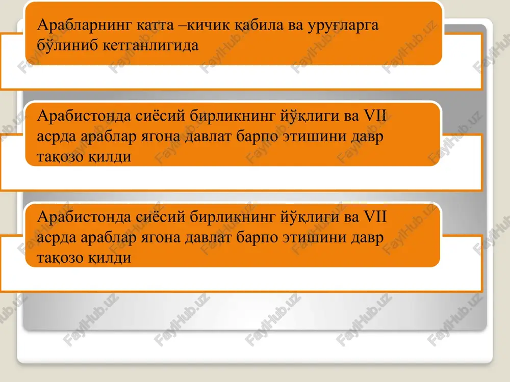 ish va eng yaxshi kiyimlarni kiyish mandub hisoblanadi. bu ishlarni amalga oshirgan kishi savobga erishadi, lekin uni tark qilgan kishi gunohkor hisoblanmaydi muboh islom shariati qilish yoki qilmaslikni kishilar ixtiyoriga qo'ygan amallar. masalan, ramazon oyida kechasi eb–ichish kabi. bunda shariat belgilagan chegaradan chiqmay tasarruf etish muboh sanaladi. mubohda uni qilgan ham, qilmagan ham – barobar, savob ham, gunoh ham bo'lmaydi. makruh bajarilishi yomon sanalgan amaldir. makruhi tahrimiy (harom hisoblangan makruh) va makruhi tanzihiy (pok hisoblangan makruh). makruhi tahrimiy deb e'tiroz bildirilishi mumkin bo'lgan dalil bilan bajarilishi taqiqlangan amalga aytiladi. masalan, birovning sovchiligi ustiga sovchi yuborish, erkaklarning tilla taqishi va ipak kiyim kiyishi makruhi tahrimiy harom atamasi islom ta'limotiga ko'ra, inkor qilib bo'lmaydigan darajada qat'iy dalillar bilan bajarilishi taqiqlangan amal. masalan, odam o'ldirish, zino qilish, o'g'rilik kabi amallar harom hisoblanadi. islom dini ta'limotida muhammad (sav) payg'ambar hayoti, faoliyati hamda diniy, axloqiy ko'rsatmalarini o'z ichiga olgan hadislar musulmonlarning muqaddas kitobi qur'oni karimdan …