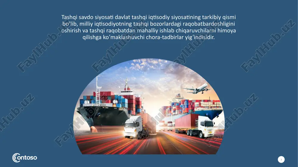 , 5 tagacha teri mahsulotlari va hokazolarni boj to‘lamasdan olib chiqish va olib kirish mumkin. olib o‘tilayotgan tovarlar hajmi bu me’yorladan oshganda jismoniy shaxs eksport yoki import bojlarini to‘laydi. 8 g‘arb mamlakatlarida rivojlanayotgan mamlakatlar tomonidan amalga oshirilayotgan eksport tovarlarga nisbatan notarif to‘siqlarni qo‘llashning yetti yuzdan ortiq hollari kuzatilgan. ularga miqdoriy cheklashlar, litsenziyalash va boshqa turdagi to‘siqlarni kiritish mumkin. notarif to‘siqlarni qo‘llash bo‘yicha etakchi mamlakatlar qatoriga yevropa ittifoqi mamlakatlari, yaponiya va shvetsariyani kiritish mumkin. hozirgi vaqtda tariflarni qo‘llash borasida muammolarning vujudga kelishining sababi tarif to‘siqlaridan foydalanishda qat’iy nazorat o‘rnatilishi hsioblanadi. mana shunday xalqaro tashkilotlardan biri jahon savdo tashkilotidir (jst). jstga qadar faoliyat yuritilgan tariflar va savdo bo‘yicha bosh kelishuv (gatt – general agreement of trade and tariffs) doirasida asosiy masala o‘zaro savdo munosabatlarida tarif to‘siqlarini kamaytirishga qaratilgan edi. gatt faoliyatidagi asosiy vazifa bojxona bojlarini qisqartirish yoki bekor qilish hisoblangan. 1945-1947 yillarda sanoat jihatdan taraqqiy etgan mamlakatlarda bojxona bojlarining o‘rtacha ko‘rsatgichi 40-60% …