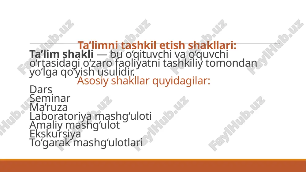 ta'limni tashkil etish turlari va shakllari - Page 3