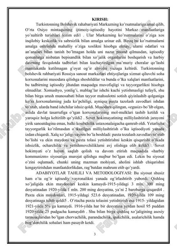 ga kelish sababi istiqlolchilik urushi bilan bog’liq vayronagarchilikdan ham ko’proq (garchi urush ko’p ziyon yetkazgan bo’lsada) «harbiy kommunizm» siyosati istiqlolchilik urushining favqulotda vaziyatlari kelgani shubhasiz. lekin shuni ham nazarda tutish kerakki, bu siyosat mohiyatiga ko’ra sotsializmga o’tishning asosiy qoidalaridan kelib chiqdiki, inqilobiy hokimayat aynan shunga tayangan edi. bu qoidalar quyidagilardir: 1) ishlab chiqarish vositalarini sovet respublikasi mulkiga og’ishmay aylantirish; 2) mamlakatning xo’jalik faoliyatini yagona reja bo’yicha birlashtirish; 3) butun aholini birma-bir ro’yhatga olib, ularga mehnat majburiyatini yuklash; 4) jamoat ishlarini muntazam va rejali yo’lga qo’yish; 5) mahsulotni aholi orasida yagona umumdavlat rejasi bo’yicha taqsimlash; 6) xususiy savdo sohasini qisqartirish; 7) eski kapitalistik tipdagi mayda burjua koperativlaridan proletar va yarim proletar rahbarlik qiladigan matbuot kommunalarining keng tarmog’ini rivojlantishga o’tish; 8) pulsiz hisob-kitob qilish bo’yicha bank chek tizimidan pulni tugatishga o’tish bosqichi sifatida foydalanish; 9) sovet muassasalarida butun tizmni markazlashtirish hamda asta-sekin quyidan yuqorigacha bo’ysinishni yo’lga qo’yish; ushbu qoidalarni amalda ro’yobga chiqarish …