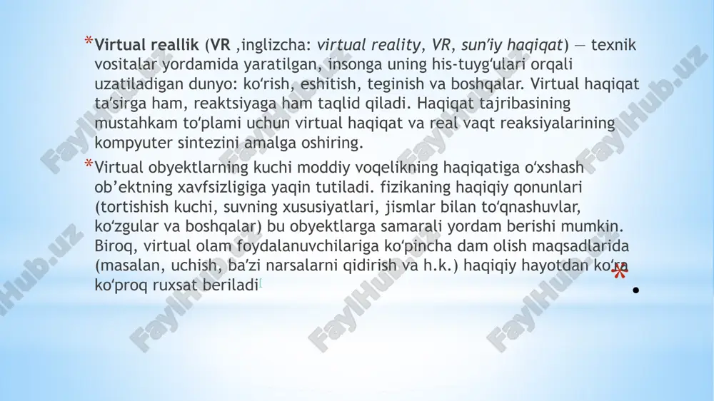 i g‘oyalarini singdirishni yoki ularni to‘g‘ri yo‘ldan ozdirishni maqsad qilgan kuchlar juda ko‘p. bu holat oddiy kompyuter o‘yinlaridan tortib, internet saytlari, ijtimoiy tarmoqlar, mobil aloqa dasturlarida ham ochiq ko‘zga tashlanadi. virtual olam insonni fikran qaram etish orqali o‘ziga bo‘ysundirmoqda. hozir bolalar yoki o‘smirlarning internet-kafeni “ikkinchi uyi” ga aylantirib olayotgani sir emas. kuzatishlar shuni ko‘rsatadiki, onlayn o‘yinlarni o‘ynovchilar ham, asosan, o‘smirlar. o‘smirlik shaxsning fiziologik va ijtimoiy rivojlanishidagi o‘ziga xos davr hisoblanadi. . . . agar shu davrda o‘g‘il yoki qiz agressiv ruhdagi onlayn o‘yinlariga berilsa, bu noxush oqibatlarga olib kelishi turgan gap. kompyuter ekranidan turli tajovuzkorona ko‘rinishlar, zo‘ravonlik va fahsh ishlar ochiqdan-ochiq, ko‘rsatilishi bolalarning ruhiyatiga salbiy ta’sir etib, ma’naviy buzuqilikni keltirib chiqaradi. internet klublarda yoshlar o‘ynaydigan virtual o‘yinlarning 49 foizi sezilarli darajada zo‘ravonlik va yovuzlik ko‘rinishga ega. ularning 41 foiz jangari (turli otishmalar va portlatishlarga asoslangan) o‘yinlarda esa o‘yin qahramoni o‘z maqsadiga yetishish uchun zo‘ravonlik va yovuzliklardan foydalanadi. bunday o‘yinlarni yoshlarning …