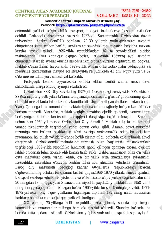 tullaev, isxoqxon ibrat, o.dadaxujaev, abdulla mustaqov, xodi fayziev, ashurali zoxiriy, sobirjon raximov, shokirjon raimiy, qori niyoziy, sayd rizo alizoda, to'xtanazar shemuhamahmedov, rafiq mo'min va boshqalar katta pedagogik ish olib bordilar. maktablar soni o‘sdi. 1918-yil boshida 330taga, 1920-yilda farg'ona, sirdaryo, samarqand viloyatlarida 1405taga yetdi. tashkil bo'lgan maktablar, ayniqsa qishloq joylarida va tumanlarda asosan 1-2 boshlang'ich sinflardan iborat edi. keyinchalik yuqori sinflar paydo bo'lib bordi. bunday tartibotdagi qizlar maktablari ham toshkentda, andijonda, qo'qonda va boshqa joylarda birin-ketin ochildi. ayol muallimlar solixaxon muhammadjonova, muharrama qodirova, gulso'm kopayeva, fotima burnasheva, zebiniso razzpqova, zaynab sadriddinova, maryam sharipova va boshqalar ta'lim- tarbiya ishlarini olib borgan. milliy, jadid maktablari uchun darsliklar, o'qish kitoblarini ziyolilarimiz yozib chiqarib keldilar. 1917-yilda a.avloniy "turkiy guliston yoxud axloq" asarini qayta nashr qildi, shuningdek "maktab gulistoni" o'qish kitobini, ikki jildlik "adabiyot yoxud milliy she'rlar" kitoblarini.fitrat 1917-yilda "o'quv" kitobini, 1919-yilda sh. raximiy va q.ramazonbilan birga "ona tili" darsligini, so'ngra "imlo masalalari" kitobini yozib chiqardi. …