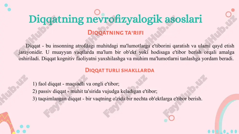 og'lanish diqqat va nevrofiziyologiya o'rtasidagi bog'lanish insonning miyaning faoliyatida muhim rol o'ynaydi. diqqat miyaning frontal va parietal loblarida joylashgan strukturalar orqali boshqariladi, bu esa ma'lumotlarni qayta ishlash va e'tiborni boshqarish imkonini beradi. diqqatning nevrofiziyologik mexanizmlari diqqatning nevrofiziyologik mexanizmlari tadqiqotlar davomida aniqlangan. ular orasida selektiv diqqat, ko'rsatmalar asosida e'tibor berish va ma'lumotlarni tanlab olish kabi jarayonlar mavjud. ushbu mexanizmlar miyaning turli qismlarida sinapslar va neyrotransmitterlar orqali amalga oshadi. diqqatda nevrologik o'zgarishlarning ta'siri diqqatda nevrologik o'zgarishlar, masalan, stress, travma yoki kasalliklar ta'siri ostida o'zgarishlarga olib kelishi mumkin. bu o'zgarishlar e'tiborni kamaytirishi yoki chalg'itishi mumkin, natijada kognitiv faoliyatning past darajasi va muammolar yuzaga keladi. diqqat va rivojlanish jarayoni diqqatning rivojlanish jarayoni bolalikdan boshlab davom etadi. yoshlar o'sgan sayin diqqat qobiliyatlari yaxshilanadi, bu esa ularning o'qish va ijtimoiy ko'nikmalarini oshirishga yordam beradi. photo by deniz altindas on unsplash diqqat va rivojlanish jarayonlari diqqat rivojlanish jarayonida muhim o'rin tutadi. u bolalikdan boshlab o'smirlik va kattalik …