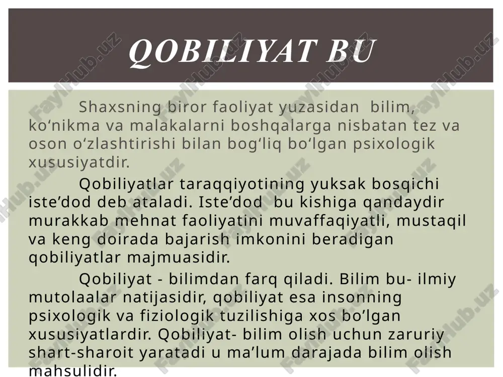 ri ko’rsatilgan: - o’z kasbiga muhabbat, o’quvchilarni seva olishi; - mutaxassislik fanini mukammal bilishi, unga qiziqishi; - pedagogik taktga ega bo’lishi; - o’z kasbiga ijodiy yondashishi; - javobgarliki his etishi; - tarbiyaviy bilimlarni egallaganligi; e’tiboringiz uchun rahmat image2.jpeg image3.png image4.jpeg image5.jpeg image6.jpeg image7.jpeg image8.jpeg image9.jpeg /docprops/thumbnail.jpeg