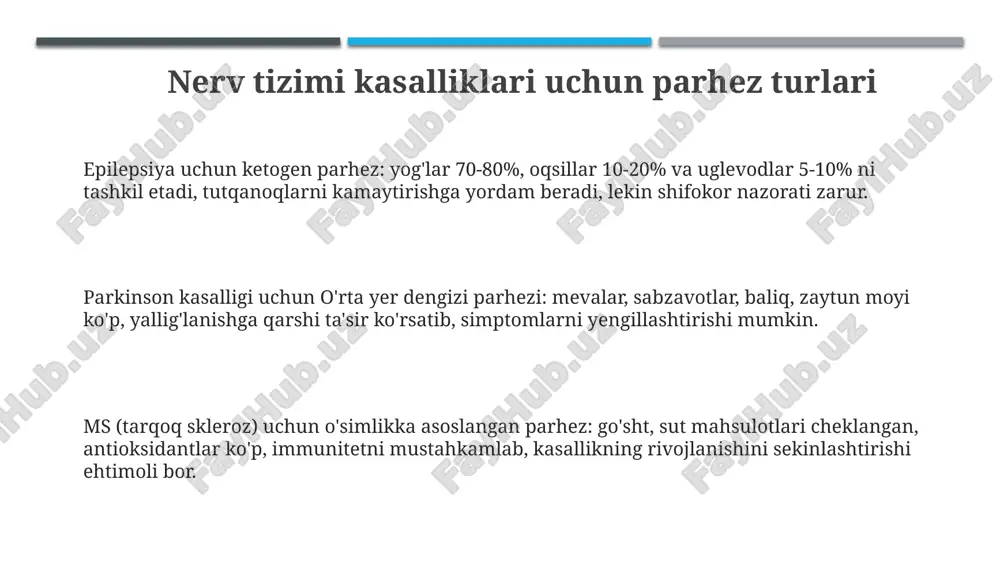 nerv tizimi kasalliklari uchun parhez turlari - Page 3
